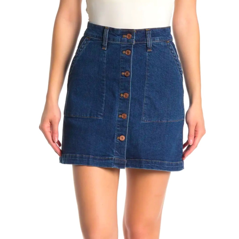 J. Crew Mercantile Front Button Denim Skirt